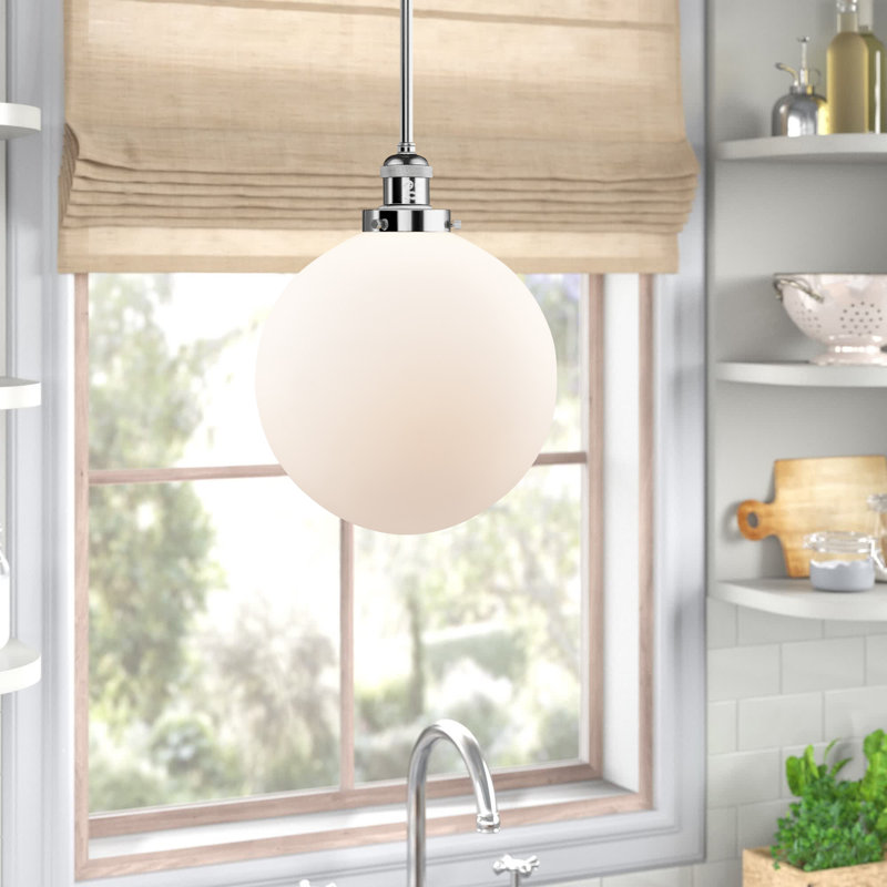 Clermont 1 - Light Single Pendant, Polished Chrome, Matte White, Incandescent