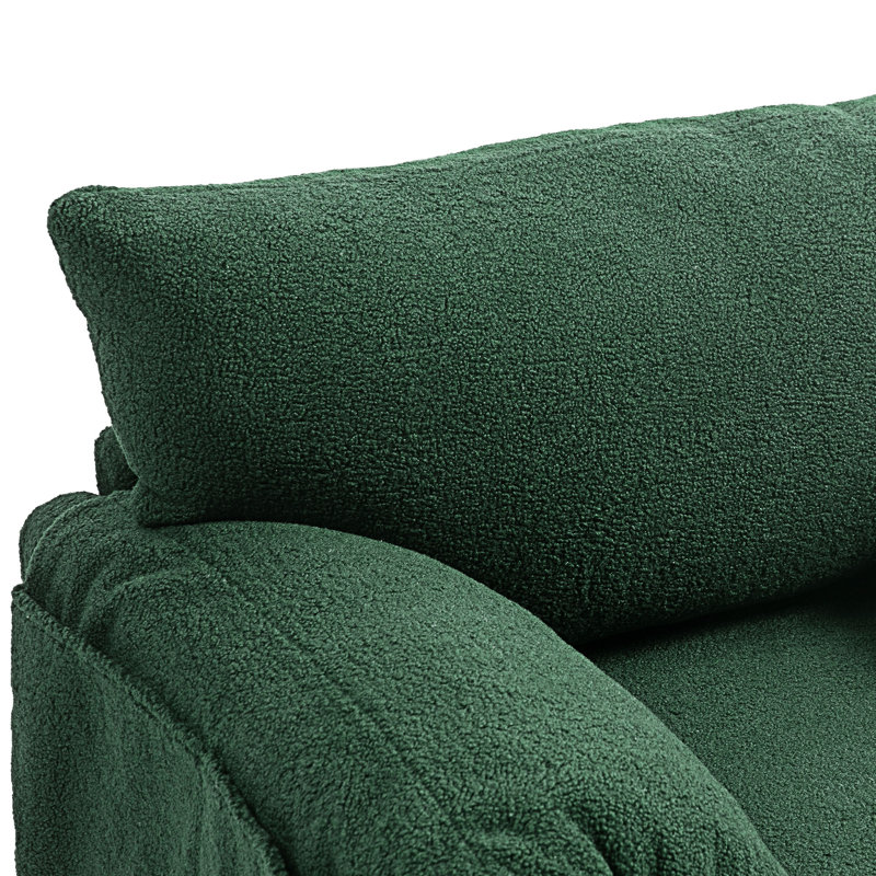 Fauteuil d'appoint pivotant, Peluche vert foncé