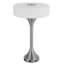 Lampe de table moderne Espoo - 56,2 cm (22,125 po) de hauteur, métal en acier brossé avec abat-jour en verre dépoli, 3 ampoules E12 de 25 W, interrupteur à bascule, 2 ports USB