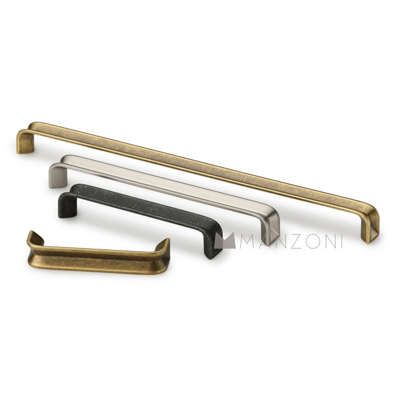 Vintage Black Iron Bar Pull with Mounting Hardware