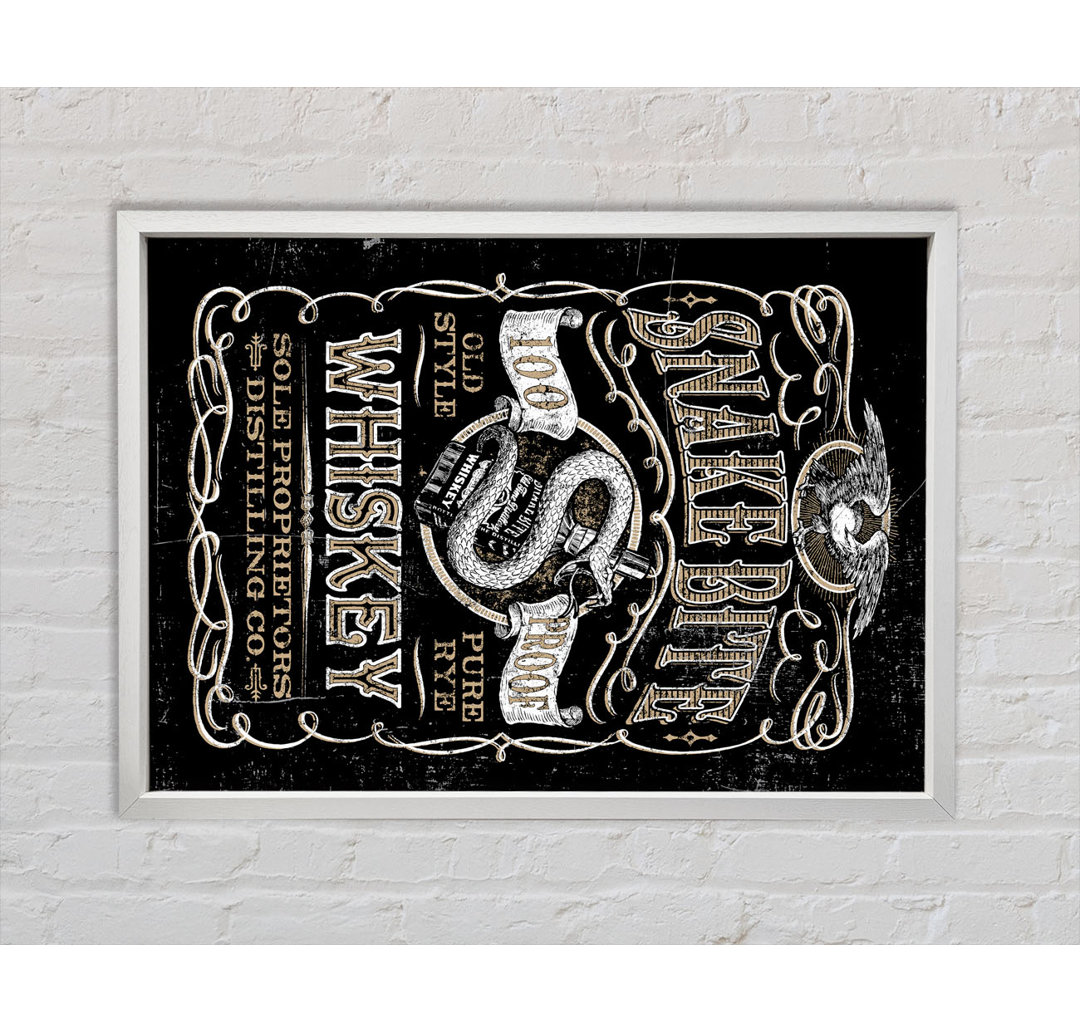 Snake Bite Whiskey - Einzelner Bilderrahmen Typografie auf Leinwand