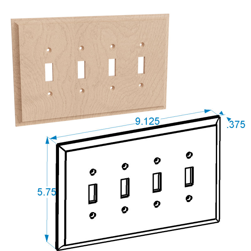 No Subject 4 - Gang Standard Wall Plate, Walnut