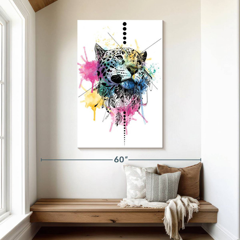 Brampt Tribal Leopard, 48" H x 32" W