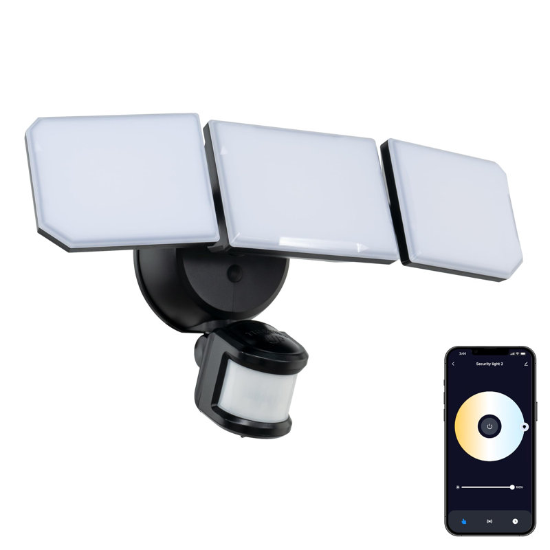 Applique murale 3 lumières East Grove Home Guardian Smart Flood and Safety, Noir