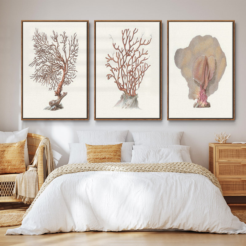 Sandstone Peel I - ensemble de 3 reproductions sur toile, Noyer, H 27 po x l 54 po