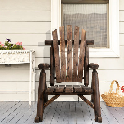 Chaise berçante, chaise de patio en bois simple pour jardin, cour arrière, avec chaise amovible et rustique. Siège profond confortable et incliné. Bois de sapin massif, capacité de 250 lb. Facile à entretenir. L 26 po x L 37,03 po