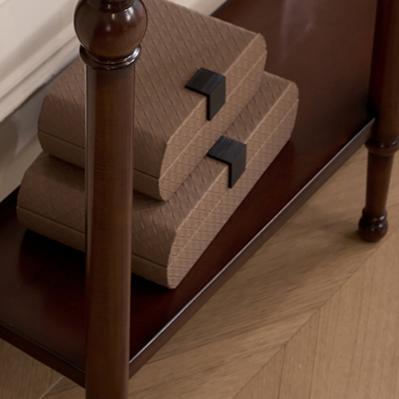 Retro Solid Wood Console Table with 2 Drawers