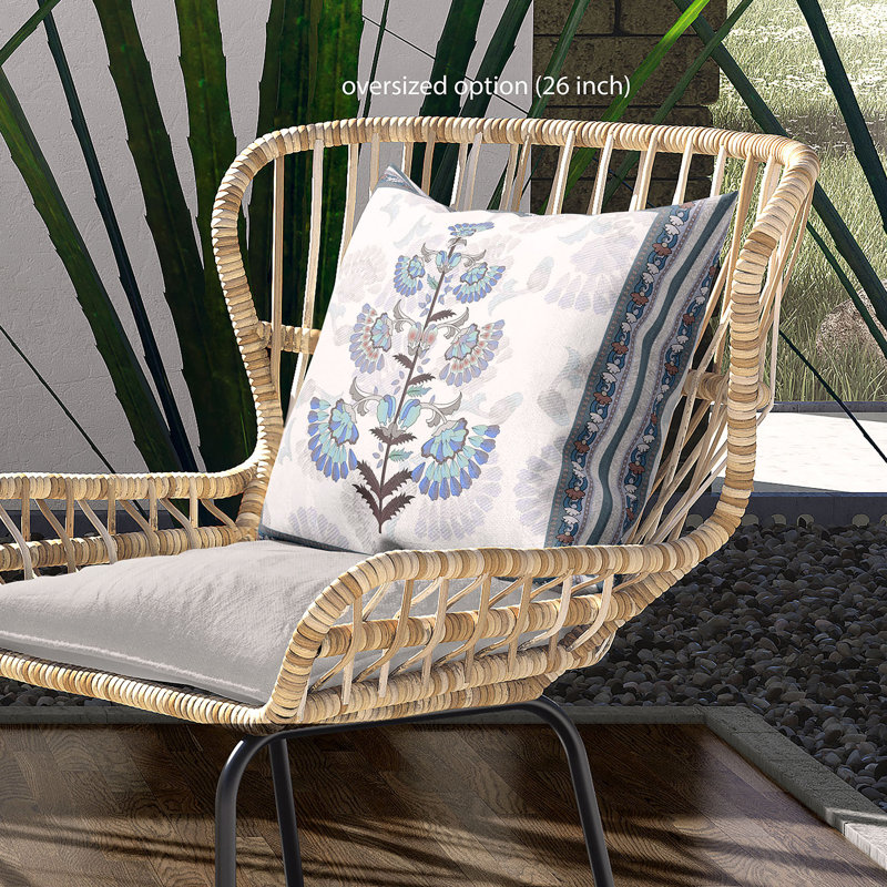 Coussin 26 x 26, Blanc cassé/gris