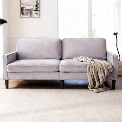 Modern Loveseat Sofa For Living Room,Linen Recliner, Removable Cover, Spring Cushions, Solid Wood Frame, Easy Assembly For Small Spaces