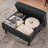 Jurnei Upholstered Armchair and Storage Ottoman Set, Single Sofa Chair with Cup Holders and Tufted Detailing-1226058654