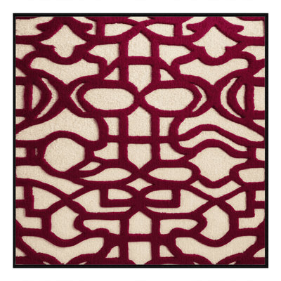 Machine Washable Trellis Red Area Rug