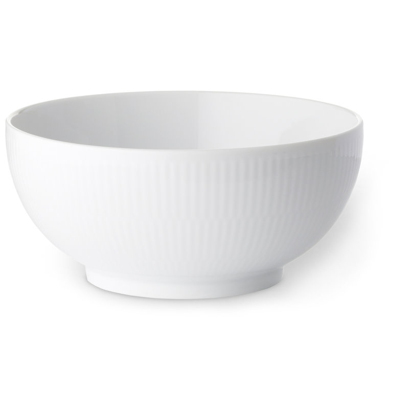 Royal Copenhagen White Fluted Serving Bowl, 4.5276" H x 9.4488" W x 9.4488" D