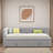Upholstered L-shaped Daybed With Pop Up Trundle, Usb Ports And Square-block Pattern-493361289