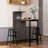 3 Piece Bar Table and Chairs Set with 6-Bottle Wine Rack