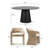 6 - Person Dining Table Sets With Round Table & 6 Upholstered Chenille Chairs-124881791-124881792