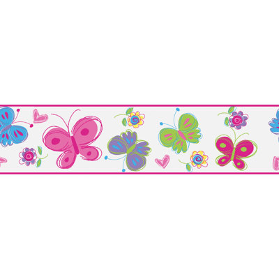 Bordure de papier peint à motif de papillons L 6 pi x l 15 po Kids World
