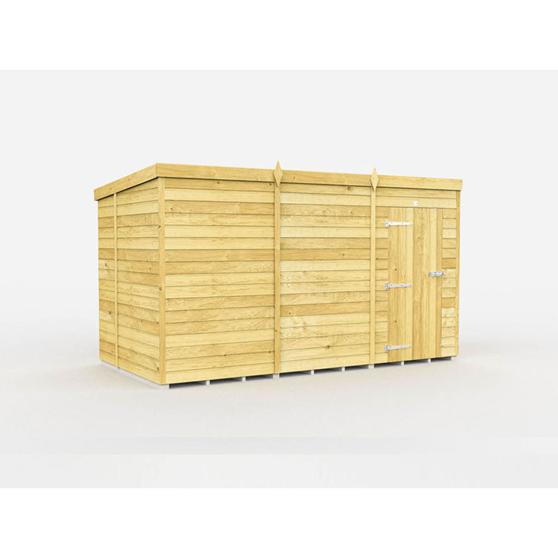 12ft x 6ft Pent Shed - Single Door without Windows