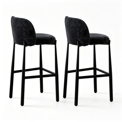 Gray Solid back side Chair(Set of 2)