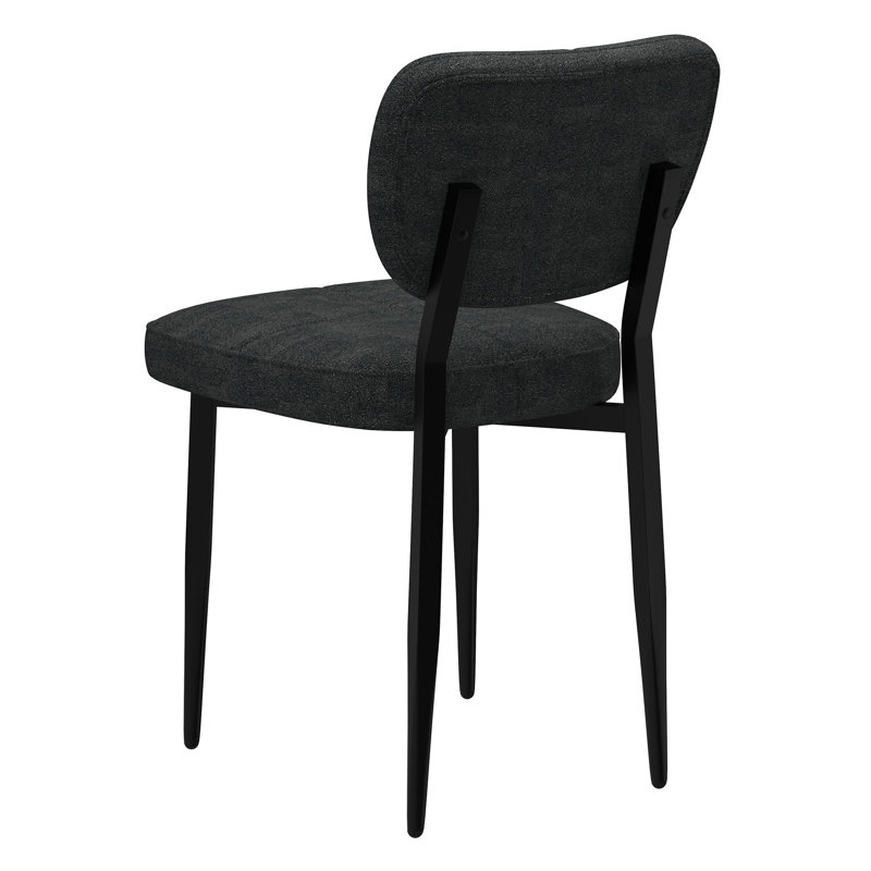 Ensemble de 2 chaises Zandya gris anthracite et noires, Gris anthracite