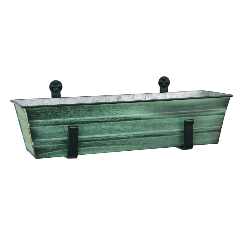 Dynamism Metal Window Box Planter, Green