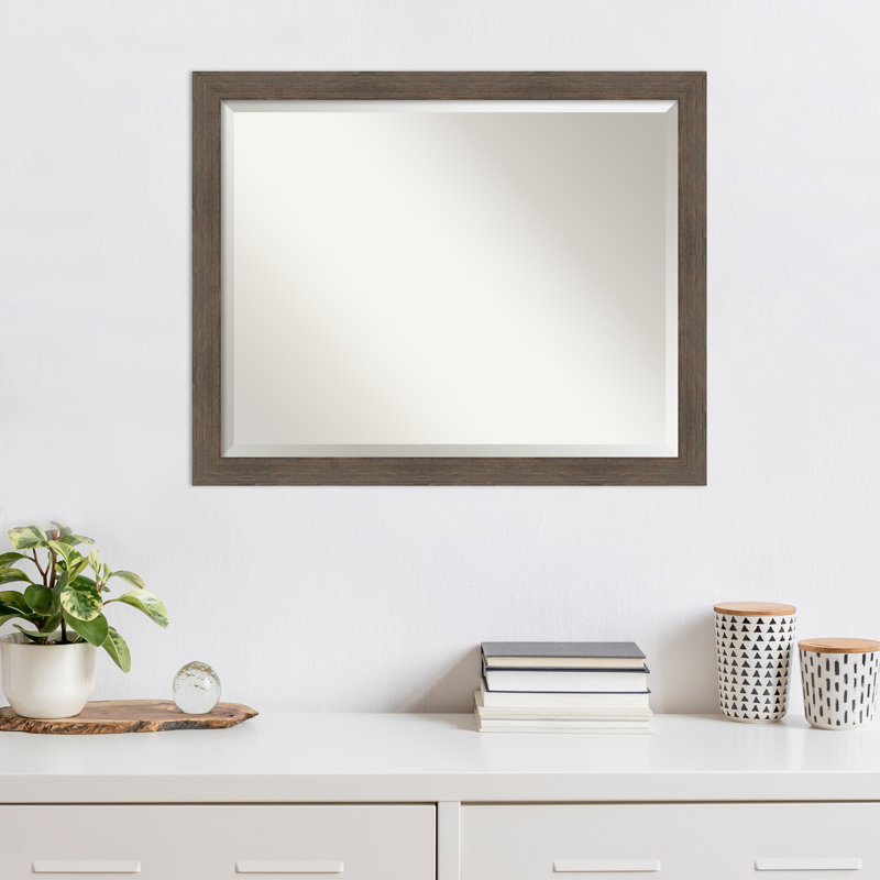Modeste Flat Mirror, Matte Brown, 25" x 31"