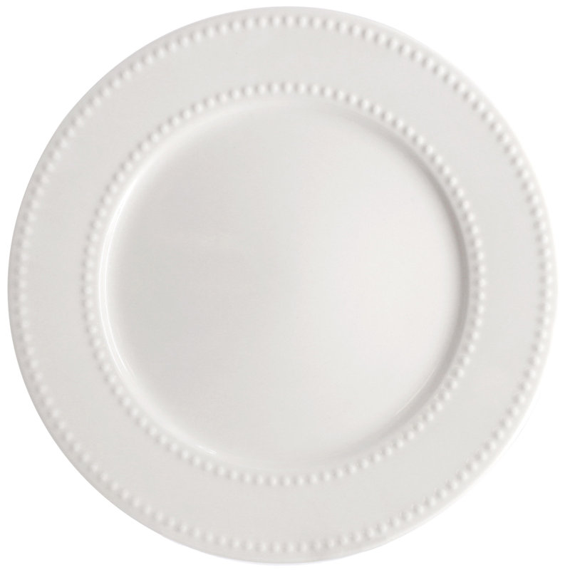  Ensemble de 6 assiettes en grès blanc Olevia, service pour 6