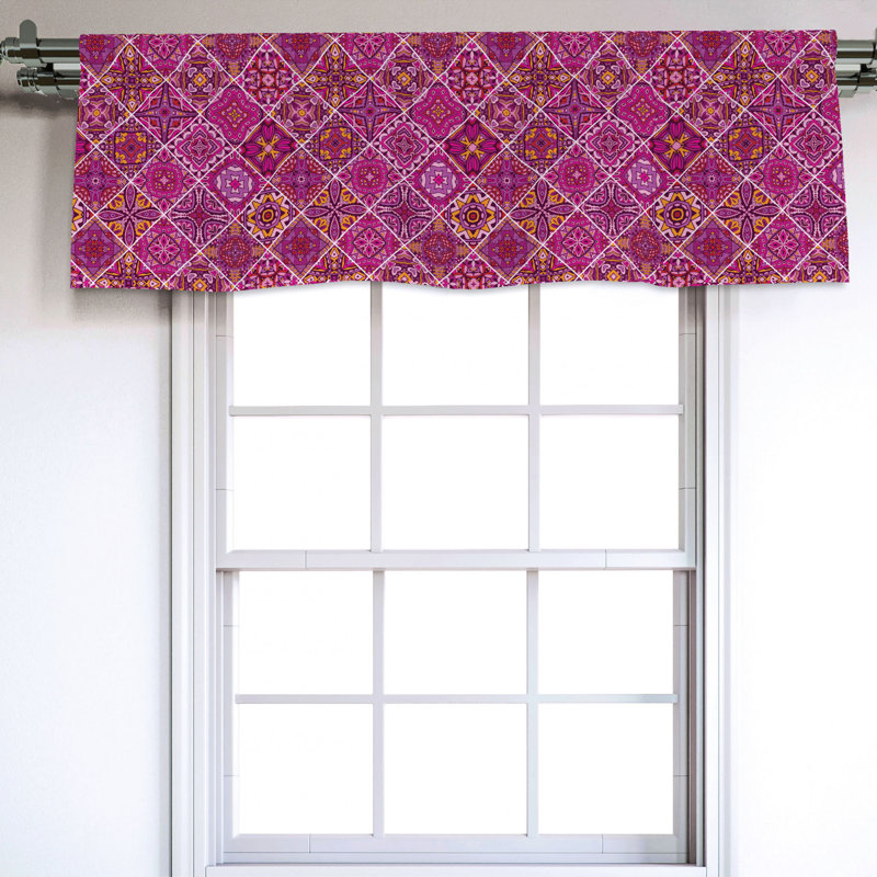 Sateen Damask Ruffled Window Valance