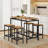Charmaigne 5-Piece Modern Industrial Dining Set Bar Set | Compact Table & Stools with Space-Saving Design for Dining/Breakfast Nook-1215558366