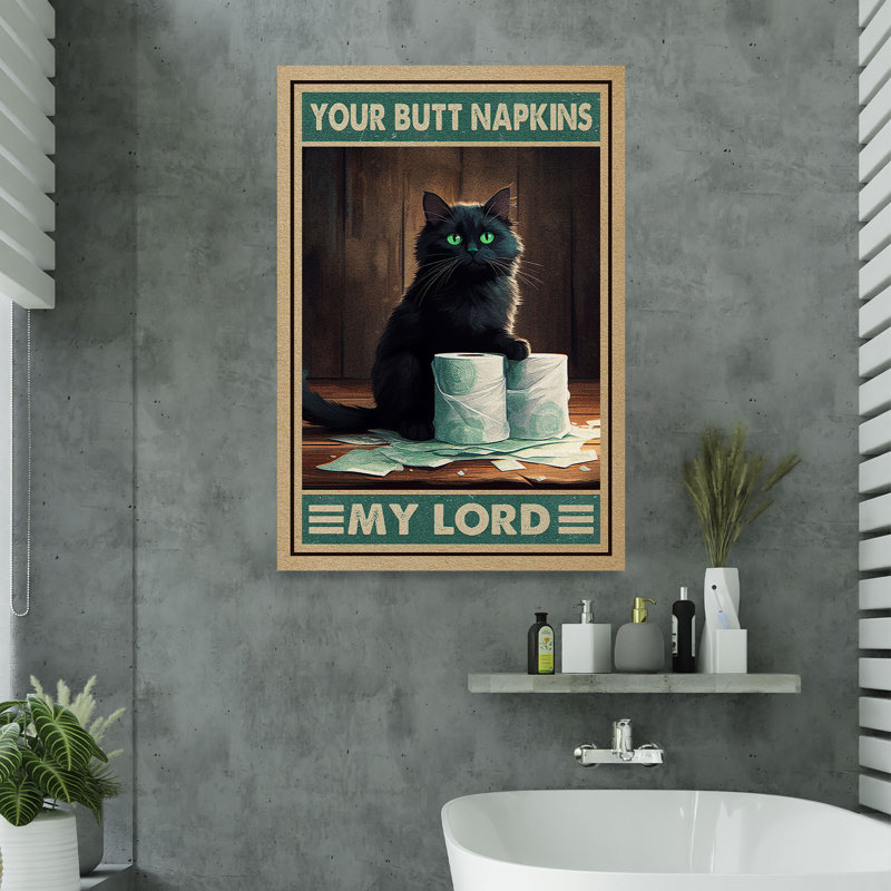 Cat - Your Butt Napkins Gallery Wrapped Canvas, 20" H x 16" W x 2" D