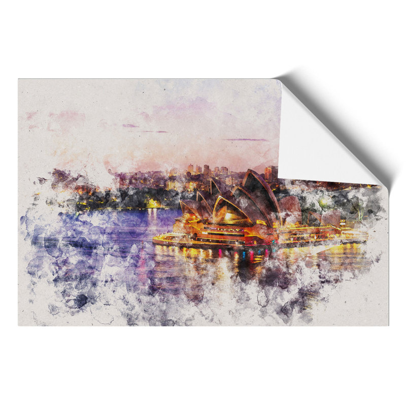 Sydney Opera House Watercolour - Frameless Print, 21cm H x 30cm W x 0.1cm D