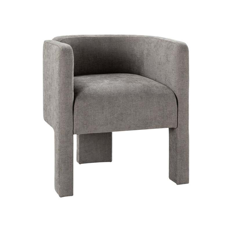 Chaise avec accoudoirs à dossier bas Braien, Gris