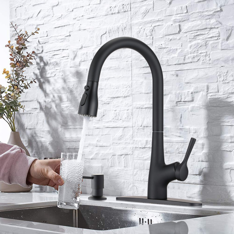JOYHOPE Pull Down Kitchen Faucet with Soap Dispenser