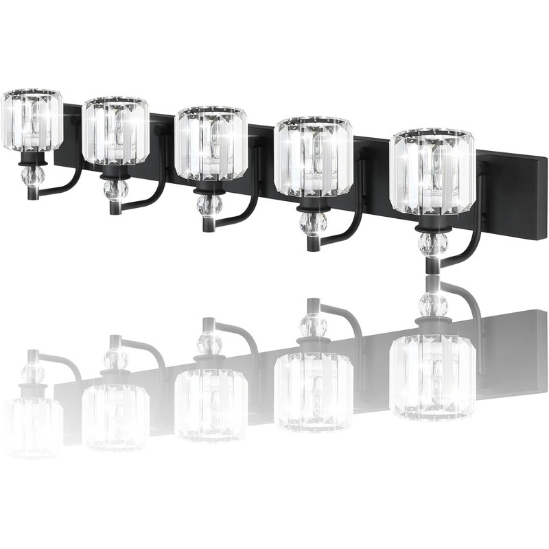 Modern Vanity Light Fixture With K9 Crystal Bathroom Wall Light For Mirrors, Hardwired Installation, UL Listed, E26 Socket Compatible