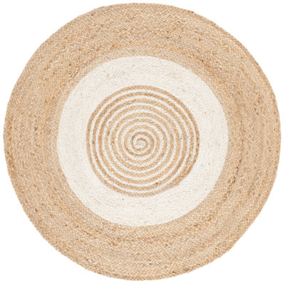 Natural Fiber Handwoven Jute Geometric Rug