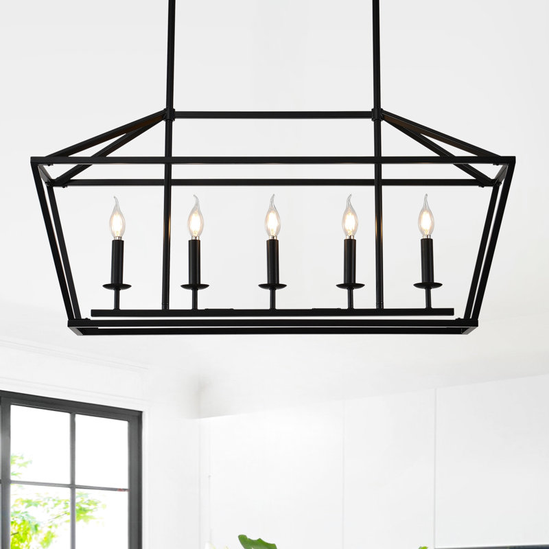 Îlot de cuisine moderne noir mat 5, luminaire suspendu pour la salle à manger, la chambre à coucher, le couloir industriel, le couloir linéaire,