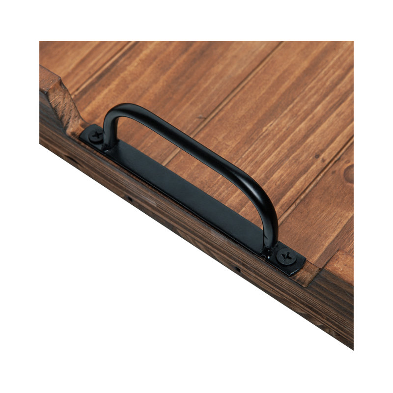 Plateau pour repose-pieds / table basse Chalda, Brûlé foncé