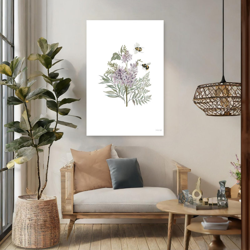 Art floral lilas Bee, H 48 po x l 32 po