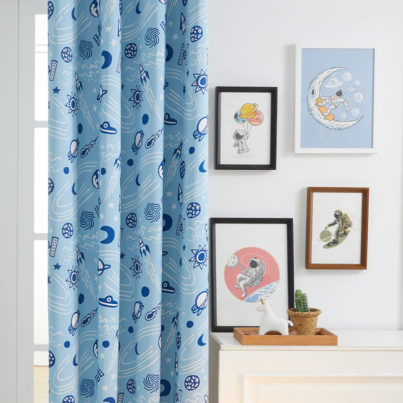 Nivens Room Darkening Curtains / Drapes Pair, Blue, 52" W x 84" L