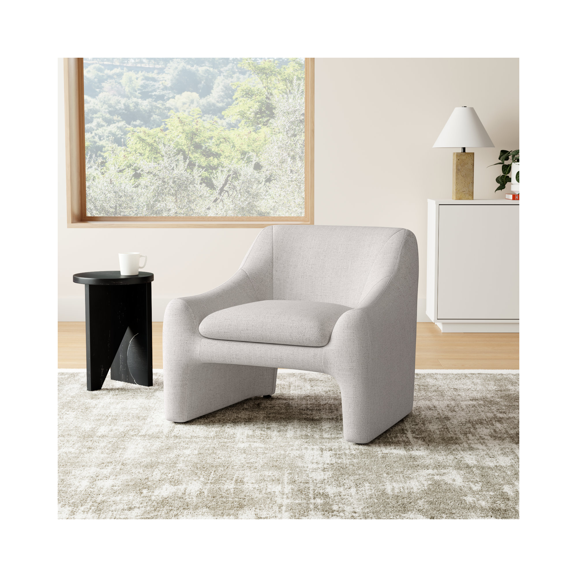 Addi Upholstered Armchair, Nathan Wheat Tweed