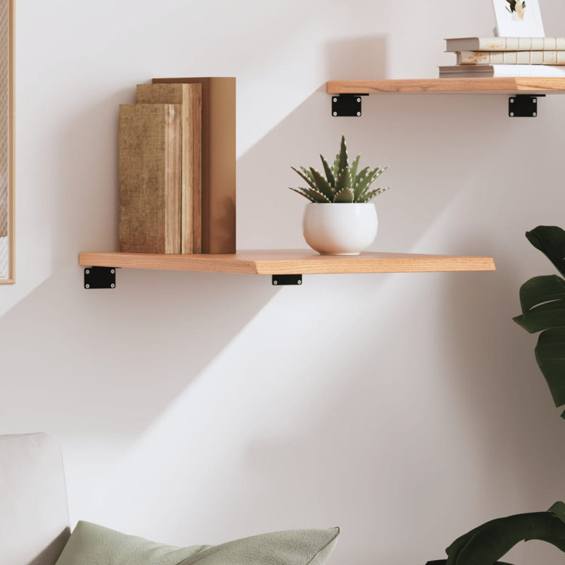 Clintonpark Oak Solid Wood Floating Shelf, 2 cm H x 40 cm W x 50 cm D