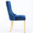 Blue Velvet Upholstered Dining Chair Pair, With Golden Stainless Steel Legs, Solid Wood Frame And Handcrafted Nailhead Trim Modern Blue, Structure Appealing-773786291-773786293