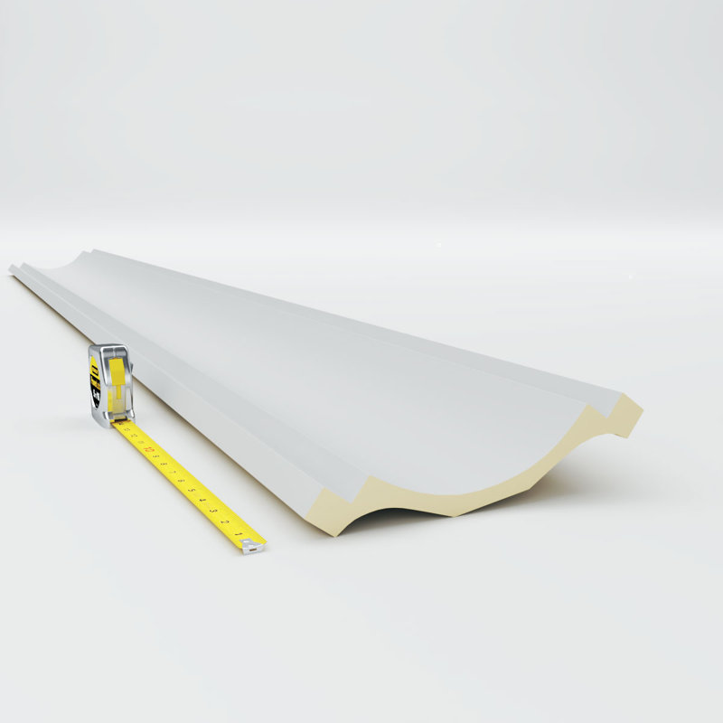 Primed Geometric Urethane Crown Moulding Sample, 12 in