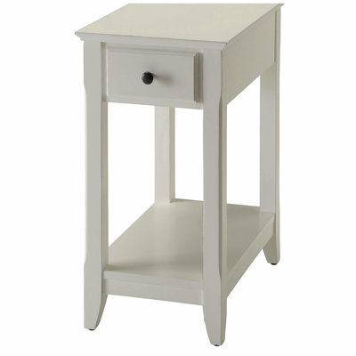 Table d'appoint blanche avec tablette inférieure