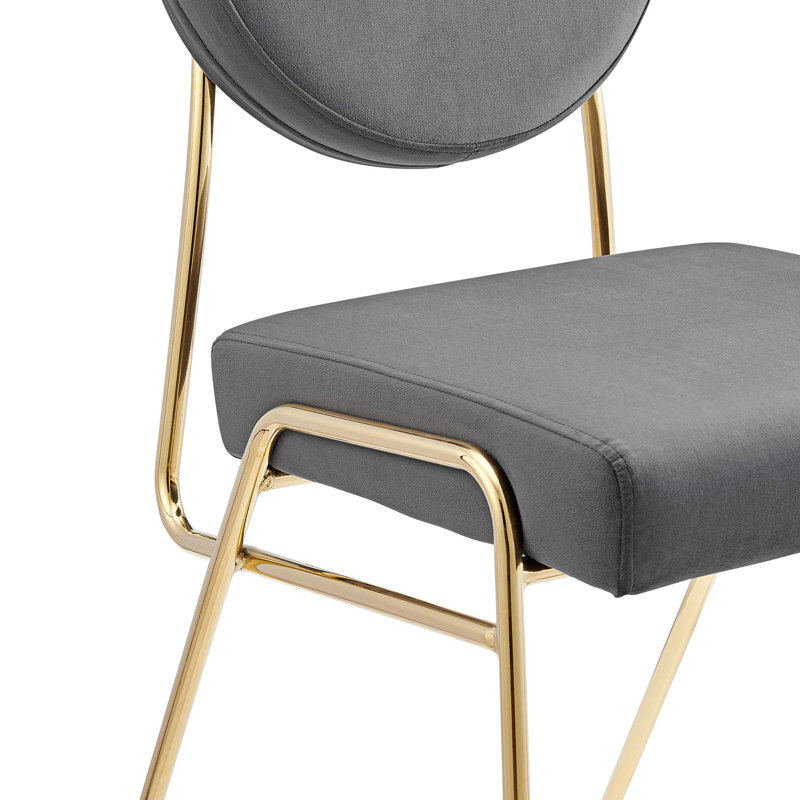 Chaises d'appoint Craft Performance de Modway, Or, Velours gris, 1