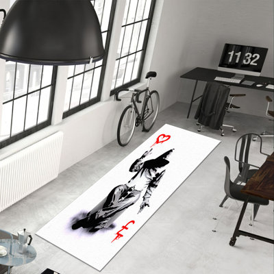 Élégant tapis non tissé à motif floral avec motif complexe complexe, idéal pour le salon ou la chambre à coucher
