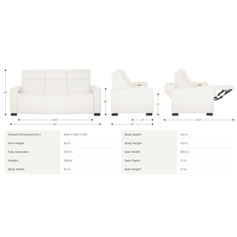  Acadia Power Reclining Sofa with Headrest