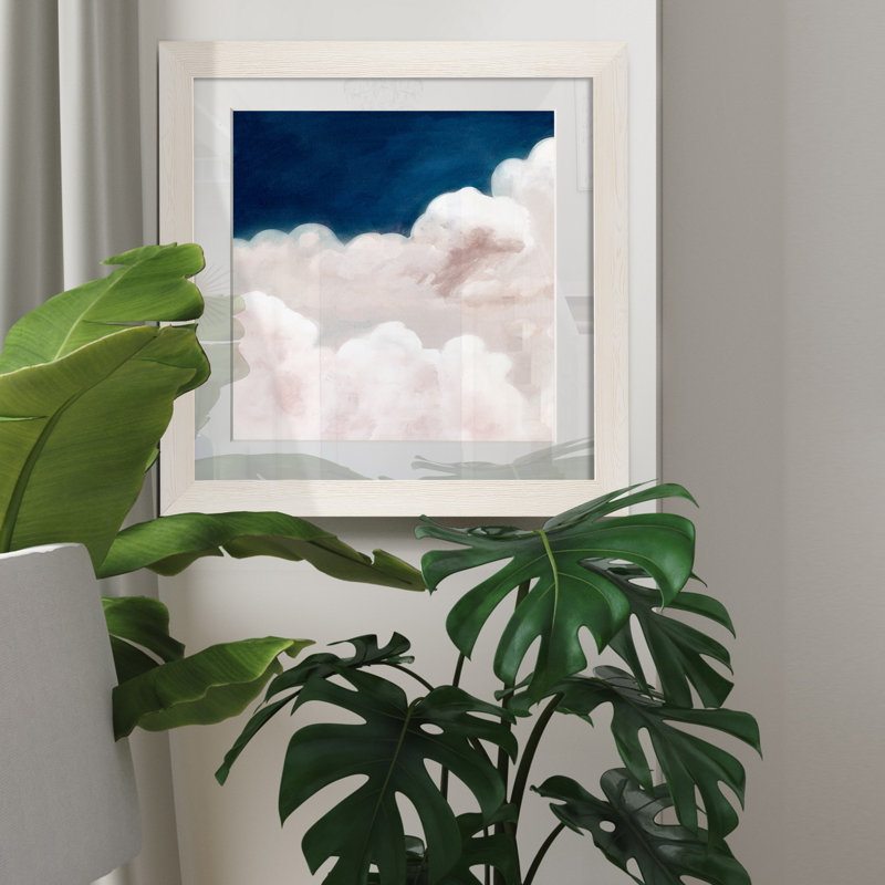 Nuit trouble, reproduction d’art encadrée, Blanc, H 27,5 po x l 27,5 po x P 1,5 po, Papier avec cadre blanc