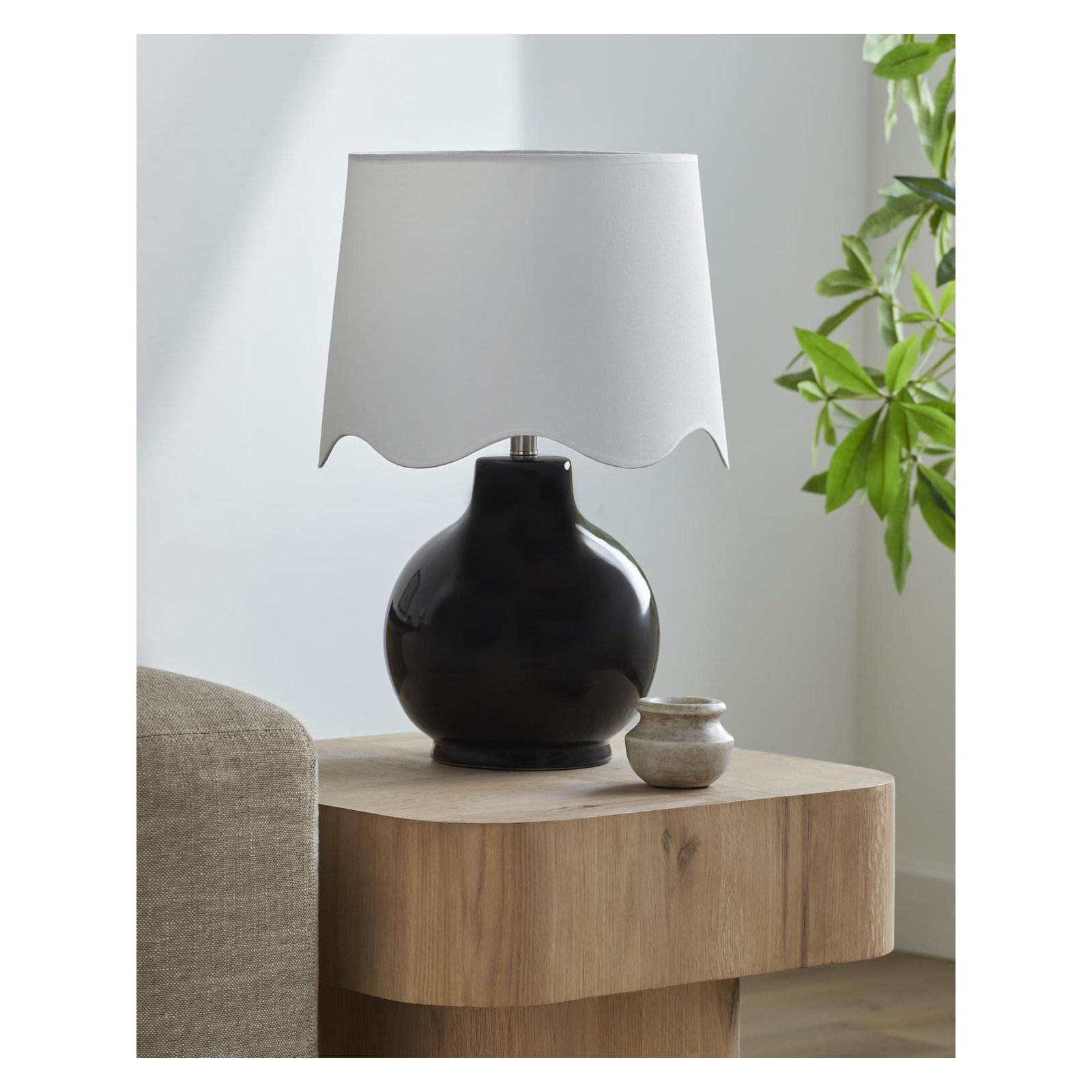 Maura Accent Table Lamp, Black, White, 22"H x 15"W x 15"D