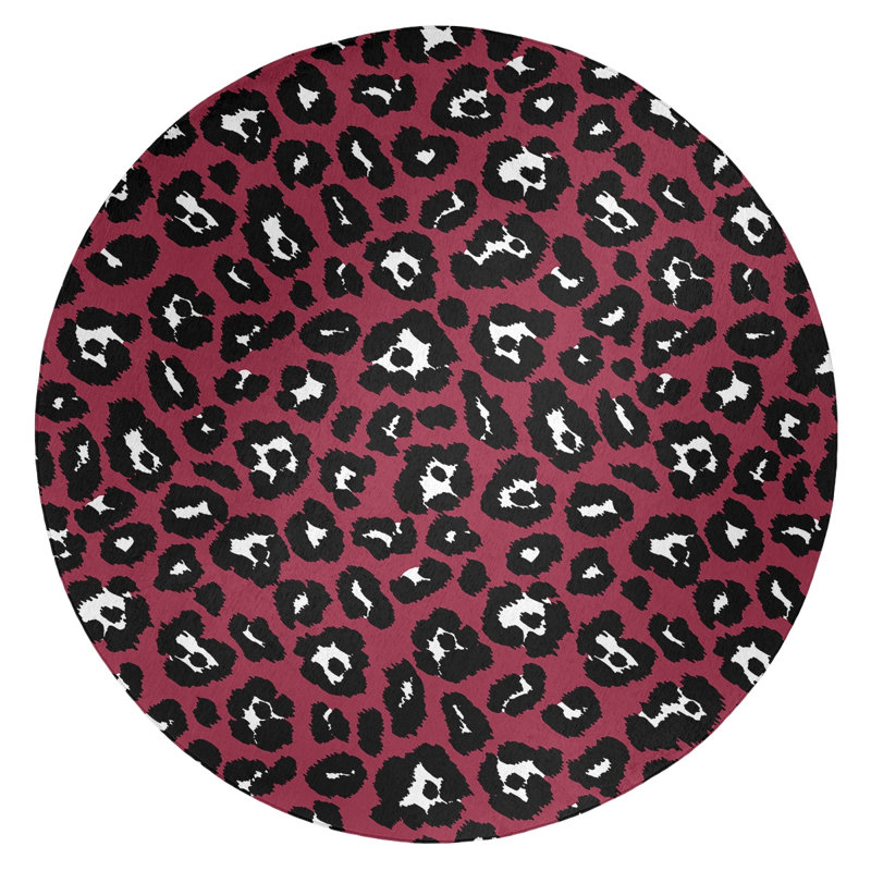 Animal Print Indoor Rug, Round 5'