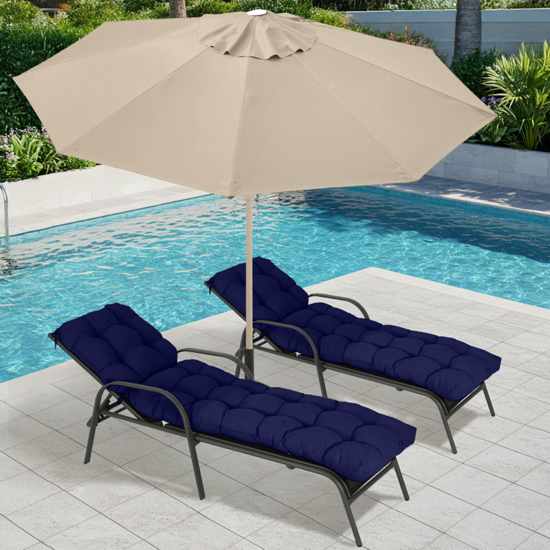 Tufted Lounger Cushion set of 3, Blue